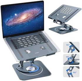 Resim Baseus Ayarlanabilir Dizüstü Bilgisayar Standı, 360 Derece Dönebilen Ayarlanabilir Dizüstü Bilgisayar Standı (Üç Katlı Versiyon) MacBook Air Pro, Dell XPS, HP vb. için Ergonomik Katlanabilir Stand 