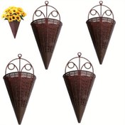 Resim 2/4 adet Yaratıcı Simülasyon Asılı Vazo Çiçek Sepeti, Üçgen Duvar Sanatı Hasır Örgülü Duvar Asılı Çiçek Cihazı, İç Mekan Dekorasyon Asma Sepet Çiçek Saksı Tutucu 