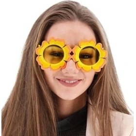 Resim Buğz Papatya Şekilli Turuncu Sarı Hawaii Parti Gözlüğü 