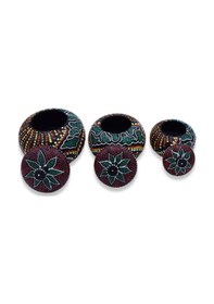 Resim 3 Adet Baharatlık Şekerlik Tuzluk Karabiberlik İşlemeli Saklama 