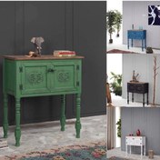 Resim Wood Dresuar Ahşap Pastel Boyalı Eskitme Tarz Dresuar 