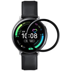 Resim Samsung Galaxy Watch Active 2 44mm Tam Kaplayan Temperli Cam Full Ekran Koruyucu Siyah 
