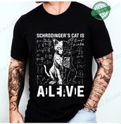 Resim Kucluterkek Yaz Rahat Komik Kedi Kaçış Planı Bilim Tasarım Kısa Kollu T-shirtblack Black 