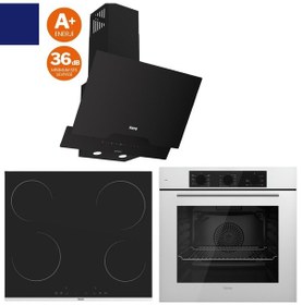 Resim Ferre Fryart Serisi Silenart Vitroseramik XE63CB + MS261 + D063-SA Elektrikli Ankastre Set 