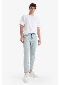 Resim DeFacto %100 Pamuk 90's Slim Fit Dar Kalıp Yüksek Bel Dar Paça Jean Yıkamalı Pantolon F3903AX25SMNM39 