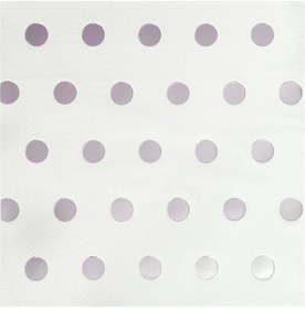 Resim Varak Baskılı Puanlı Peçete. Gümüş - 33 x 33 CM - 10 Adet 