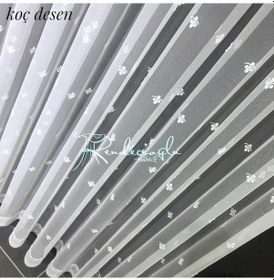 Resim Tül Perde Grek Zemin Kırışma Yapmaz Etek Yoğun Işlemeli Tül Çok Renkli 