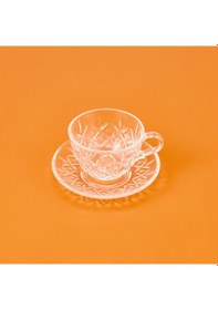 Resim Arow Esta 12 Parça Cam Çay Fincan Seti - Şeffaf Çok Renkli 