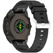 Resim Garmin Fenix 8 47mm/fenix E 47mm/quatix 7 Pro Deri Kaplamalı Silikon Ayarlanabilir Uzunluk Kayışı İçin 22mm Saat Kayışı 