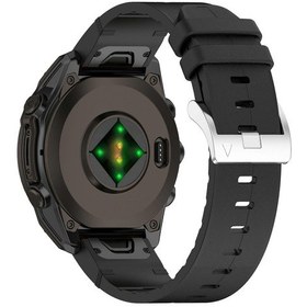 Resim Garmin Fenix 8 47mm/fenix E 47mm/quatix 7 Pro Deri Kaplamalı Silikon Ayarlanabilir Uzunluk Kayışı İçin 22mm Saat Kayışı 