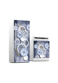 Resim Buzdolabı Ve Bulaşık Makinası Beyaz Eşya Sticker Kaplama Mavi Süsleme 