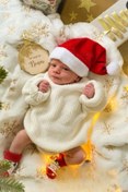 Resim Minytrendy Kız Erkek Bebek Selanik Örgü Bisiklet Yaka Triko Çocuk Kazak 6 Ay-5 Yaş Yeni Yıl Kıyafet Bebek Noel 