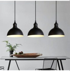 Resim Riolight Masa Üstü Vintage,retro,rustik Siyah 3xe27 Duylu Metal Sarkıt Sıralı Avize Uzunluk:60cm Siyah 