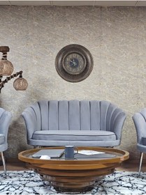 Resim Zafir İstiridye Takım Krom Kaplama Sivriltme Ayak Çay Seti Koltuk Takımı Gri 