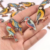 Resim 25 adet karışık kuş desenli ahşap düğme seti - DIY el yapımı boyama, dikiş ve dokuma aksesuarları, giysiler, şapkalar, atkılar için uygun - benzersiz hediye fikirleri 
