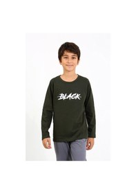 Resim Akbeniz Erkek Çocuk Uzun Kol Penye Pijama Takım 20437 Haki 