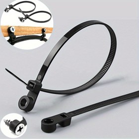 Resim 50/100 adet Vidolu Zip Bağları 20.32 Cm Elektrik Kablosu Bağları Kayışları, Montaj Başlığı Plastik Bağlar Çok Amaçlı Ağır Hizmet Tipi Naylon Zip Bağı İçin İç ve Dış Mekan 