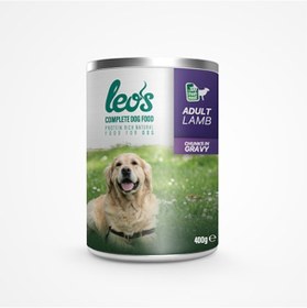 Resim Leos Kuzu Parça Etli Soslu Konserve Yetişkin Köpek Maması 6 x 400 G 
