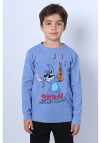 Resim Hçm Erkek Çocuk Uzun Kollu Tshirt Karakter Baskılı Bisiklet Yaka E10 İndigo 