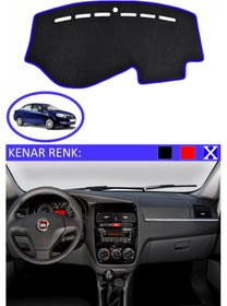 Resim Torpido Koruma Halısı Siyah Kenar Renk Mavi Fiat Linea 2007-2015 İle Uyumlu 