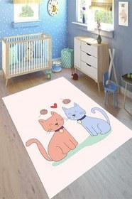 Resim Çocuk Eko Punto Kaymaz Dot Tabanlı Yıkanabilir Antibakteriyel Dijital Baskı Çocuk Halısı, 180 x 280 CK-10041A-EKOPNT 