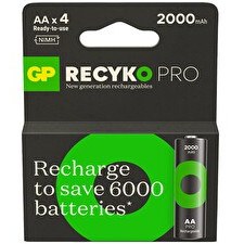 Resim GP Batteries ReCyko Pro 1.2 V Ni-MH Şarj Edilebilir 4'lü AA Kalem Pil 