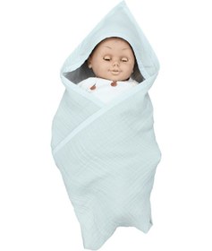 Resim Ezh 1207 %100 Pamuklu 4 Kat Bebek Banyo Havlusu 92 x 82 CM Buz Mavisi 