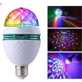 Resim Disco Topu Renkli Led Döner Başlıklı Disko Topu Ampul Gece Lambası 3 Watt E27 Duylu + Fişli Duy 