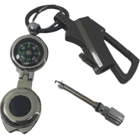 Resim Honest Outdoor -Kibrit Çakmak -Led Işıklı Pusula-Anahtarlık-Açacak 