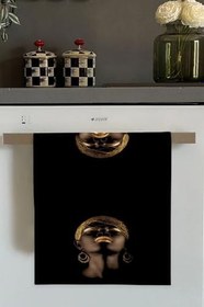 Resim Siyah Arap Kızı Desenli Fırın Mutfak Havlusu 30X50Cm 