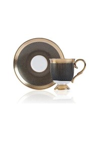 Resim Acar Nova Gold Porselen 6'lı Kahve Fincan Seti Siyah - Hxf-05086 