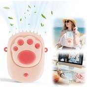 Resim Taşınabilir Boyun Fanı 1200 Mah El Fanı Usb Şarj Edilebilir Masa Mini Fan Kamp Ofisi Açık Spor Için 9872 Pembe 