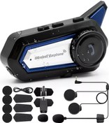 Resim Neevoyu Motorsiklet Kaskı Bluetooth Kulaklığı, Ses Kontrol Ve Konuşma Fonksiyonu İle 1000mah Pil, Su Geçirmez, Bluetooth 5.0, Siri Desteği 