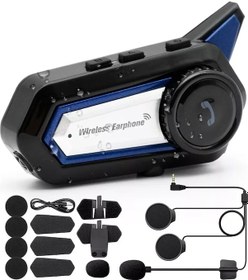 Resim Neevoyu Motorsiklet Kaskı Bluetooth Kulaklığı, Ses Kontrol Ve Konuşma Fonksiyonu İle 1000mah Pil, Su Geçirmez, Bluetooth 5.0, Siri Desteği 