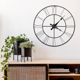 Resim Galaxy Metal Duvar Saati - Siyah - 70 cm 