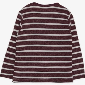 Resim Breeze Erkek Bebek Uzun Kollu Tişört Çizgili 9 Ay-3 Yaş, Mürdüm 