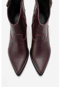 Resim Luvishoes Luvi Shoes Elıa Bordo Cilt Hakiki Deri Kadın Western Bot Bordo 