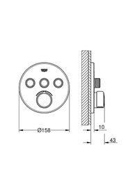Resim Grohe Smartcontrol 29146000 3 Valfli Akış Kontrollü Ankastre Duş Bataryası Krom 