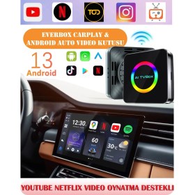 Resim Youtube Video Carplay Android Auto Modülü 4gb Ram 64GB Rom Wifi Android 13 Aı Box Netflix Türkçe 