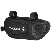 Resim Sürekli Dayanıklı Suluğa Dayanıklı Materyalden Yapılmış Bisiklet Çerçeve Çantası, Kolay Kurulum Ve Kaldırma, Bisiklet Essentials İçin Depolama Çantası - Siyah Siyah Siyah 