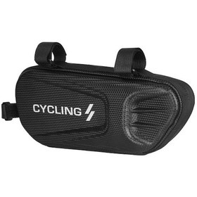 Resim Sürekli Dayanıklı Suluğa Dayanıklı Materyalden Yapılmış Bisiklet Çerçeve Çantası, Kolay Kurulum Ve Kaldırma, Bisiklet Essentials İçin Depolama Çantası - Siyah Siyah Siyah 