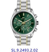 Resim Slazenger Sl.09.2493.2.02 Quartz Çelik Altın/gri Yeşil Kadran 42 Mm Erkek Kol Saati Gri 