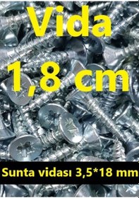 Resim Vida 1.8 CM (100 Adet)- Ağaç - Ahşap - Sunta Vidası 3.5X18 MM Ar.10 N11.55083 
