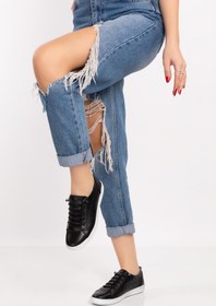 Resim ARTI ARTI AYAKKABI Kadın Hakiki Deri Ortopedik Siyah Sneaker Ayakkabı 