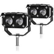 Resim Mufunye 120w 12000lm Motosiklet Led Sürüş Farı, 6000k/3500k Süper Parlak Sarı Beyaz Nokta Işıkları, Su Geçirmez Ve Dayanıklı, 1 Çift 