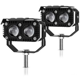 Resim Mufunye 120w 12000lm Motosiklet Led Sürüş Farı, 6000k/3500k Süper Parlak Sarı Beyaz Nokta Işıkları, Su Geçirmez Ve Dayanıklı, 1 Çift 