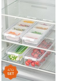 Resim Vienev Kilitli Kapaklı Uzun Saklama Kabı Seti Kutulu 2 x 2.5 L + Boş 2 x 3.5 L 4'lü 