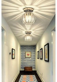 Resim İstanbul Avize Milano Tekli Gümüş Metal Kaplama Kristal Taşlı Lüx Plafonyer Aviz 