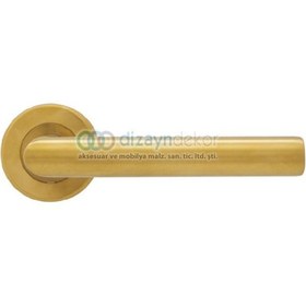 Resim Rozetli Kapı Kolu Pasl. Pvd Mat Altın Wc Tipi 