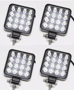 Resim 4 Adet Kare Çalışma Lambası Kalın Kasa 28mm 8-110 Volt 6500k 